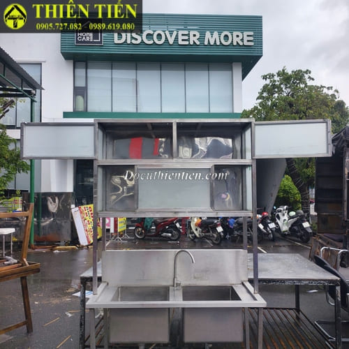 Bồn rửa đôi kèm kệ (3)