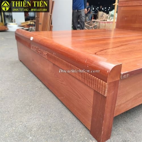 Giường phản 1m8 gỗ xoan đào (2)