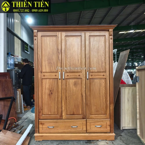 Tủ quần áo 3 cánh gỗ xoan đào (1)