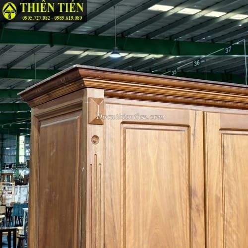 Tủ quần áo 3 cánh gỗ xoan đào (2)