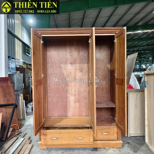 Tủ quần áo 3 cánh gỗ xoan đào (4)