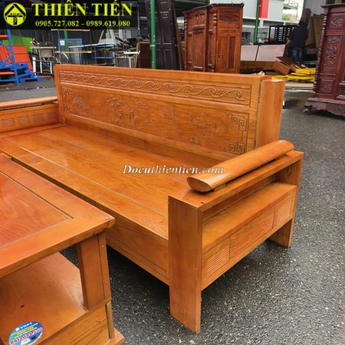 Bộ salon góc L gỗ sồi (4)