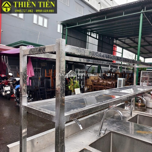 Bồn rửa 3 hộc kèm kệ (5)