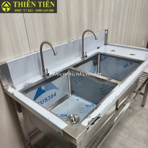 Bồn rửa đôi có chờ 304 (4)