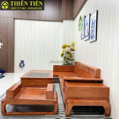 Salon góc L chân cong NÂU ĐỎ góc PHẢI (3)