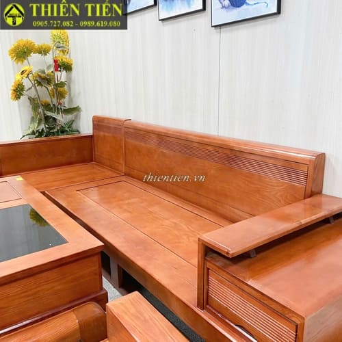 Salon góc L chân cong NÂU ĐỎ góc PHẢI (4)