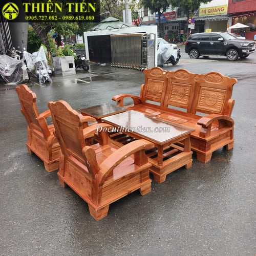 Bộ salon đối A còng gỗ xoan ta (6)