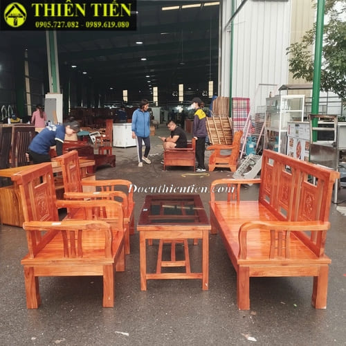 Bộ salon đối Phúc Lộc Thọ gỗ xoan ta (1)