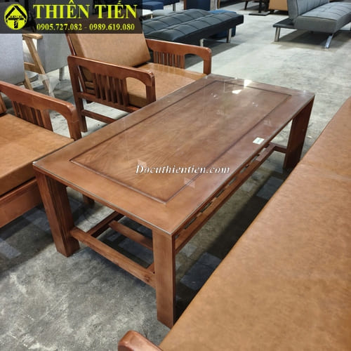 Bộ salon gỗ sồi có nệm (3)