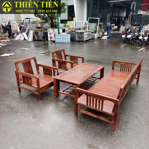 Bộ salon gỗ sồi óc chó (k nệm) (1)