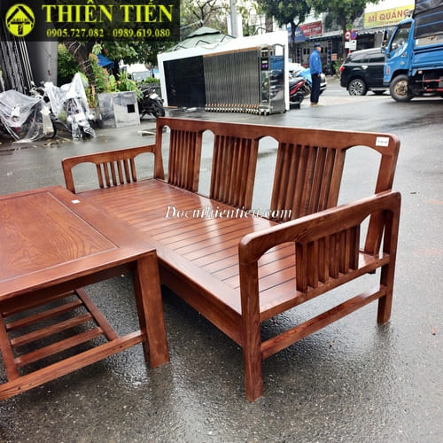 Bộ salon gỗ sồi óc chó (k nệm) (3)