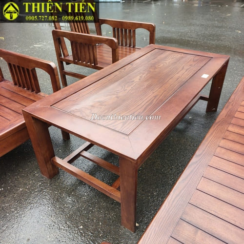 Bộ salon gỗ sồi óc chó (k nệm) (4)