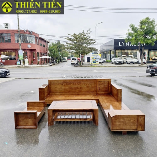 Bộ salon góc L màu óc chó (1)