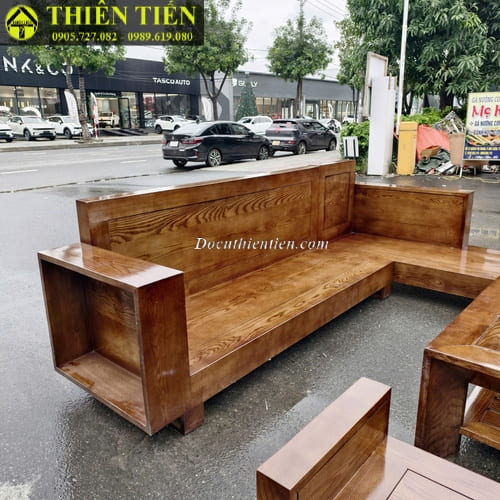 Bộ salon góc L màu óc chó (3)