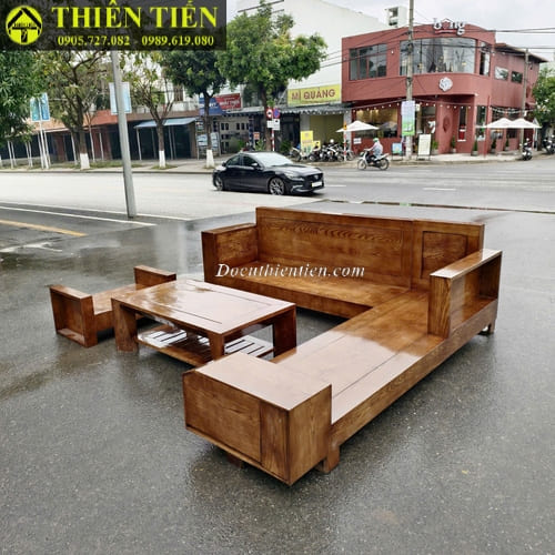 Bộ salon góc L màu óc chó (5)