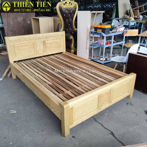 Giường 1m4 gỗ sồi (1)