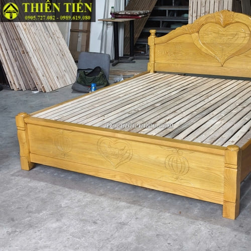 Giường 1m6 gỗ sồi (4)