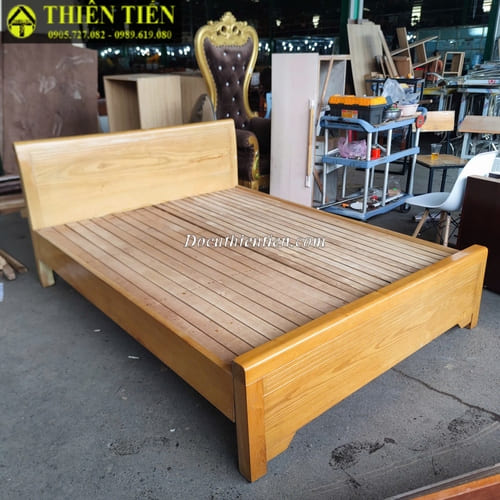 P061225 Giường 1m6 gỗ sồi (1)