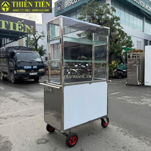 Tủ bán hàng 1m inox 2 tầng kính (4)