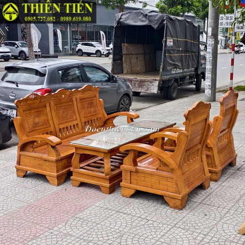 Bộ salon gỗ xoan ta (8)