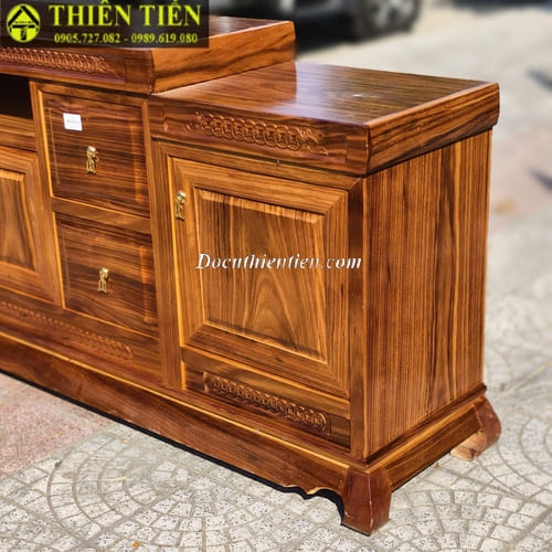 Kệ tivi 2m4 gỗ hương xám (5)