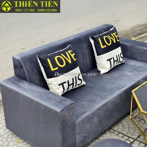 Ghế sofa tay vuông kèm đôn xanh (5)