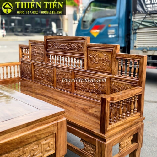 Bộ salon trường kỷ tam cấp gỗ lim (2)