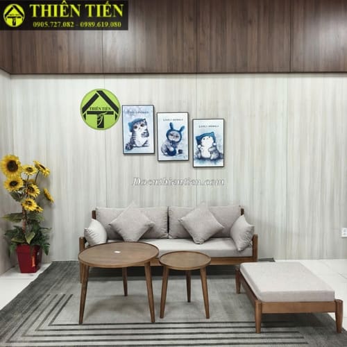 Bộ sofa góc L nệm xám (2)