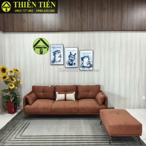 Sofa góc L nệm nỉ nệm cam (k bàn) (3)