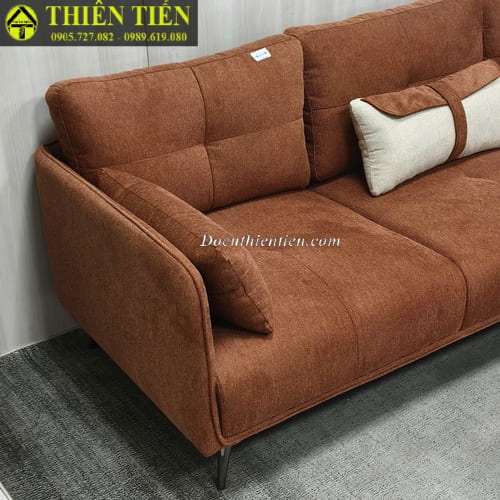 Sofa góc L nệm nỉ nệm cam (k bàn) (7)
