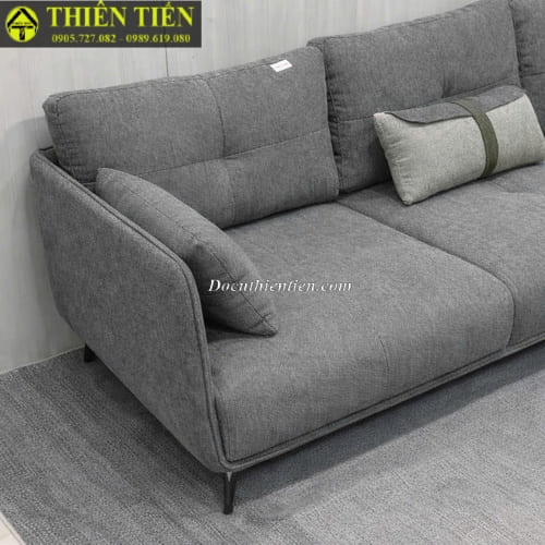 Sofa góc L nệm nỉ xám (k bàn) (1)