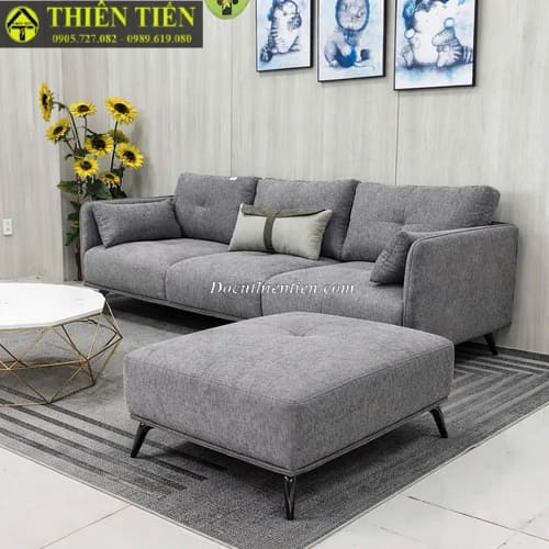 Sofa góc L nệm nỉ xám (k bàn) (4)