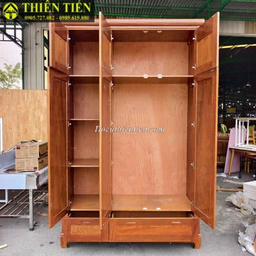Tủ quần áo 3 cánh gỗ hương đá (2)