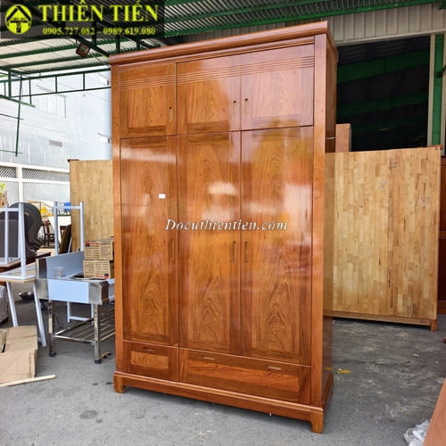 Tủ quần áo 3 cánh gỗ hương đá (5)