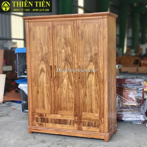 Tủ quần áo 3 cánh gỗ hương xám (2)