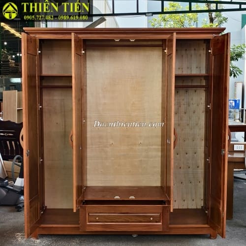Tủ quần áo 4 cánh gỗ xoan đào (1)