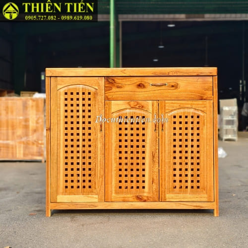 H-Tủ giày 3 cánh xoan ta (2)