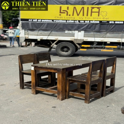 Bộ nhậu 4 ghế gỗ thấp (1)