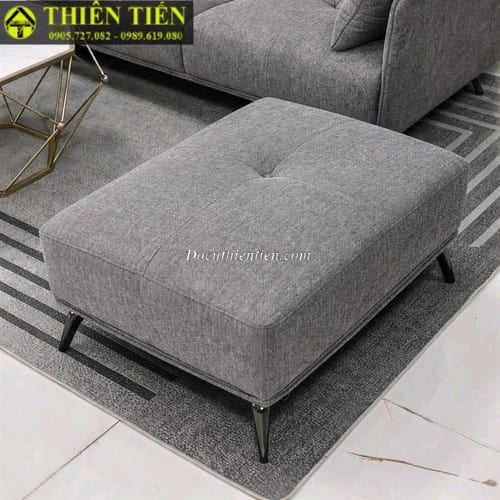 HL-Sofa góc L nệm nỉ xám (k bàn) (Hàng mới) (3)