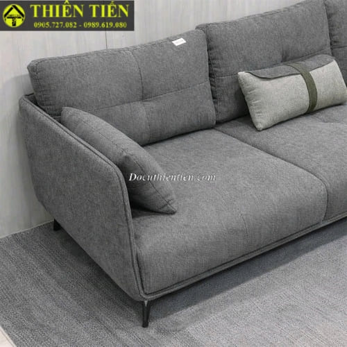 HL-Sofa góc L nệm nỉ xám (k bàn) (Hàng mới) (4)