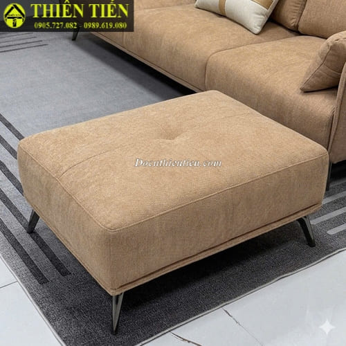 Sofa góc L nệm nỉ nâu nhạt(k bàn)(Hàng mới) (2)