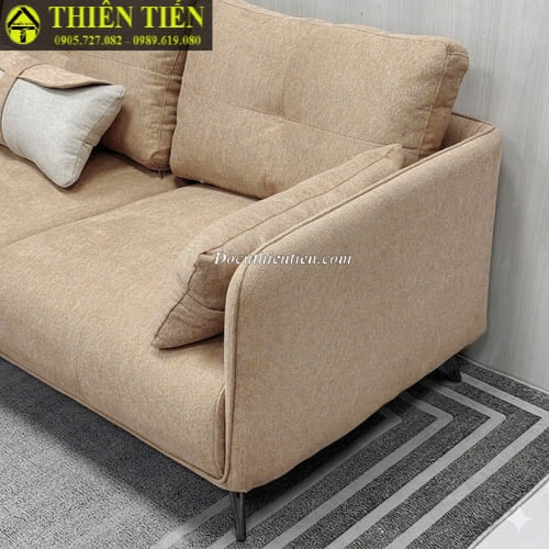 Sofa góc L nệm nỉ nâu nhạt(k bàn)(Hàng mới) (3)