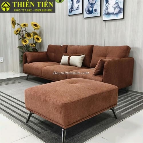 Sofa góc L nệm nỉ nệm cam(k bàn)(Hàng mới) (3)