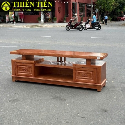 Kệ tivi 1m8 gỗ xoan đào -2 (1)