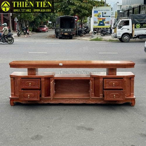 Kệ tivi 2m2 gỗ xoan đào- 1 (4)