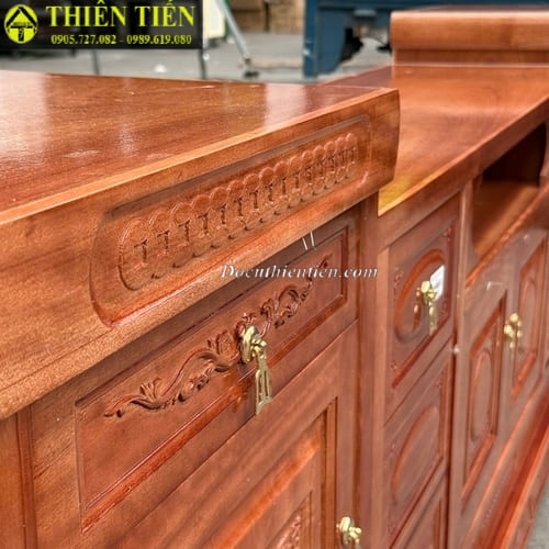 Kệ tivi 2m4 gỗ xoan đào (4)
