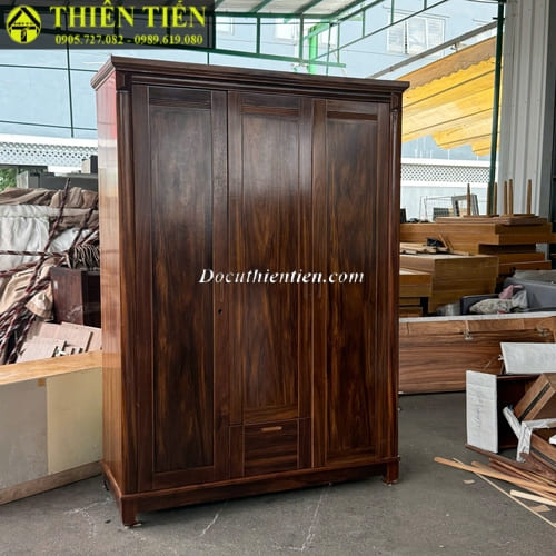 Tủ quần áo 3 cánh gỗ mun (2)