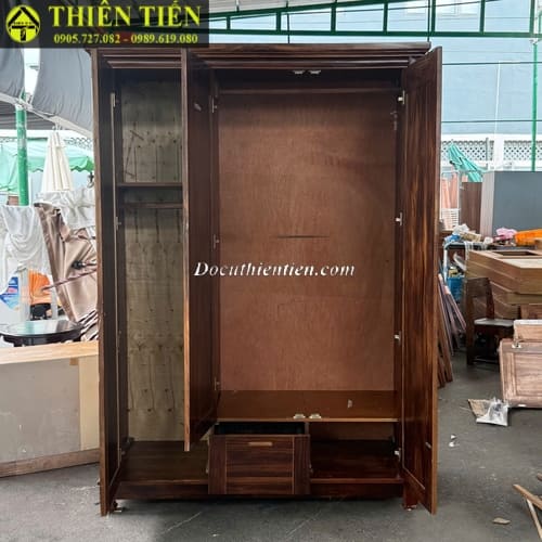 Tủ quần áo 3 cánh gỗ mun (3)