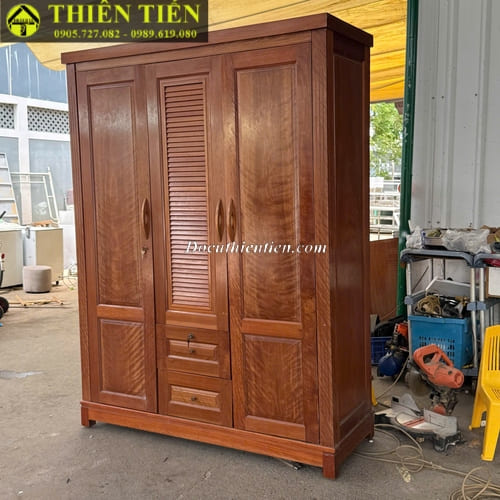 Tủ quần áo 3 cánh gỗ xoan đào (3)