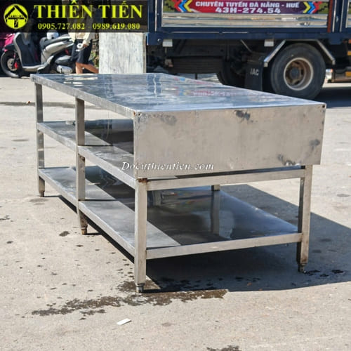 Bàn bếp inox 3 tầng dài (4)